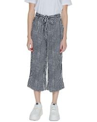 ONLY - Black Viscose Cropped Pants - Lyst