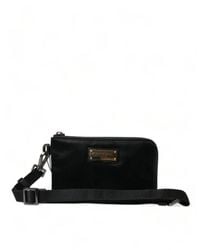 Dolce & Gabbana - Elegant Nylon Leather Pouch With Details - Lyst