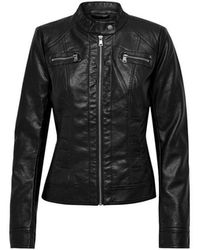 ONLY - Black Polyester Biker Jacket - Lyst