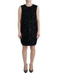 Dolce & Gabbana - Elegant Leopard Pattern Mini Shift Dres - Lyst
