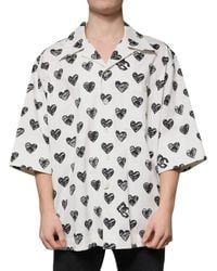Dolce & Gabbana - Heart Print Short Sleeve Casual Shirt - Lyst