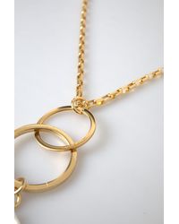 Dolce & Gabbana - Gold Tone Brass Chain Link Dg Logo Pendant Necklace - Lyst