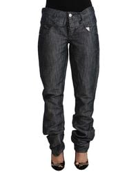 Acht - Dark Gray Ramie Mid Wide Waist Straight Denim Jeans - Lyst
