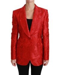 Dolce & Gabbana - Floral Angel Blazer Coat Jacket Red Jkt2563 - Lyst