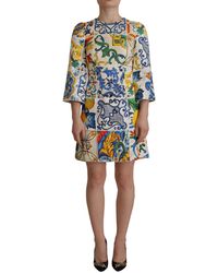 Dolce & Gabbana - Chic Majolica Mini Jacquard Dress - Lyst