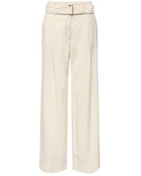 ONLY - Cream Polyester Dress Pants - Lyst