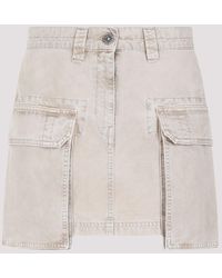 Golden Goose - Beige Worker Cotton Mini Skirt - Lyst