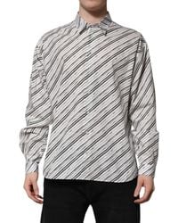 Dolce & Gabbana - White Striped Long Sleeves Men Formal Shirt - Lyst