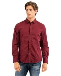 Bikkembergs - Bordeaux Cotton Dress Shirt - Lyst