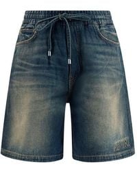 Amiri - Blue Cotton Bermuda Shorts - Lyst