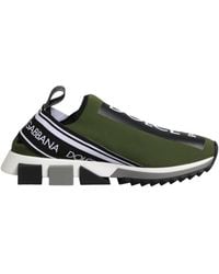 Dolce & Gabbana - Green Black Slip On Sorrento Sneakers Shoes - Lyst