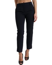 Dolce & Gabbana - Blue Mid Waist Tapered Cropped Pants - Lyst
