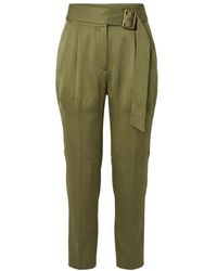 Trussardi - Green Viscose Pants - Lyst