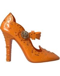Dolce & Gabbana - Cinderella Floral Crystal Pumps Shoes - Lyst