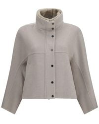 Brunello Cucinelli - White Wool Oves Aries Coat - Lyst