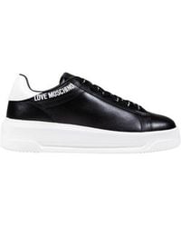 Love Moschino - Black And White Synthetic Chunky Sneakers - Lyst