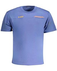 K-Way - Blue Cotton T - Lyst