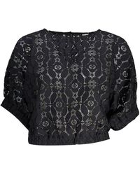 Desigual - Black Polyester Tops & T - Lyst