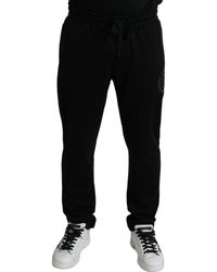 Dolce & Gabbana - Black Dg Logo Skinny Jogger Sweatpants Pants - Lyst