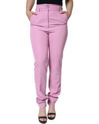 Dolce & Gabbana - Polyester High Waist Tapered Pants - Lyst