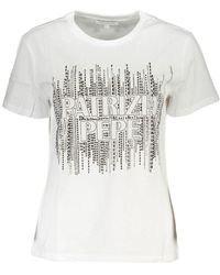 Patrizia Pepe - Elegant Short Sleeve Crew Neck Tee With Logo - Lyst