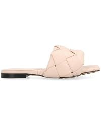 Bottega Veneta - Lido Leather Flat Sandals - Lyst