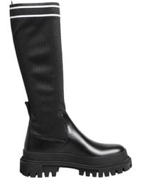 Dolce & Gabbana - Black White Polyester Socks High Boots Shoes - Lyst