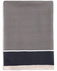 Saint Laurent Striped Cassandre Stole in Gray | Lyst