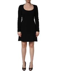 Roberto Cavalli - Long Sleeves Scoop Neck Mini Dress - Lyst