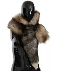Dolce & Gabbana - Fox Tail Fur Shawl Neck Wrap Cover Collar Scarf - Lyst