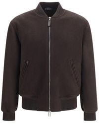Brioni - Brown Wool Oves Aries Bomber - Lyst