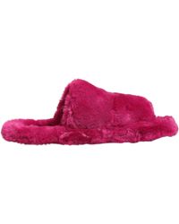 Dolce & Gabbana - Pink Acrylic Faux Fur Mens Flats Sandals Shoes - Lyst