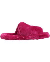 Dolce & Gabbana - Pink Acrylic Faux Fur Mens Flats Sandals Shoes - Lyst