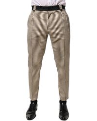 Dolce & Gabbana - Striped Button Closure Pants - Lyst