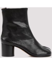 Maison Margiela - Black Leather Tabi Boots - Lyst