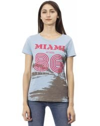 TRUSSARDI ACTION - Light Blue Cotton T - Lyst