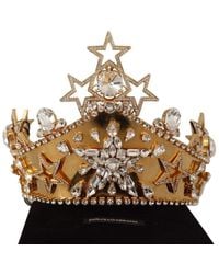 Dolce & Gabbana - Crystal Star Strass Crown Logo Tiara Diadem - Lyst