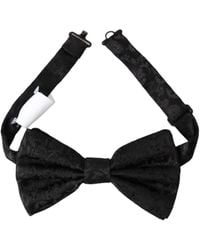 Dolce & Gabbana - Black Brocade Silk Adjustable Neck Men Bow Tie - Lyst