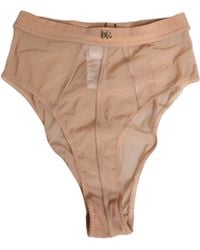Dolce & Gabbana - Beige Sheer Mesh High Waist Briefs Underwear - Lyst