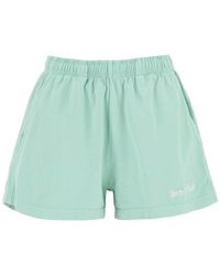 Sporty & Rich - Sporty Rich 'Italic Logo' Embroidered Disco Shorts - Lyst