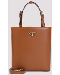 Prada - Brown Nappa Calf Leather Handbag - Lyst