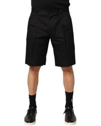 Dolce & Gabbana - Black Cotton Stretch Mid Wasit Bermuda Shorts - Lyst
