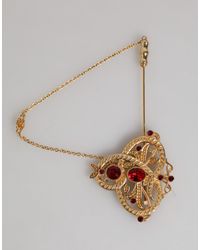Dolce & Gabbana - Gold Tone 925 Sterling Silver Crystal Chain Brooch Pin - Lyst