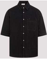 Lemaire - Black Double Pocket Ss Cotton Shirt - Lyst