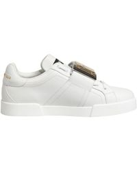 Dolce & Gabbana - White Logo Plaque Low Top Men Sneakers Shoes - Lyst