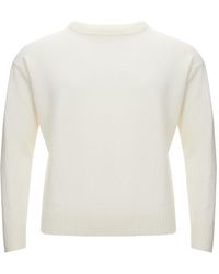 Gran Sasso - White Super Geelong Wool Round Neck Sweater - Lyst