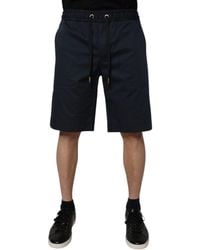 Dolce & Gabbana - Dark Blue Cotton Mid Waist Men Bermuda Shorts - Lyst