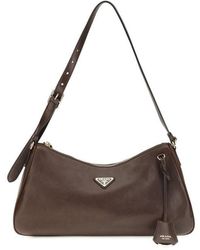 Prada - Brown Calf Leather Bos Taurus Shoulder Bag - Lyst