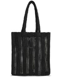Pinko - Black Raffia Shoulder Bag - Lyst