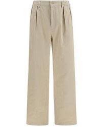 Prada - Beige Cotton Casual Pants - Lyst